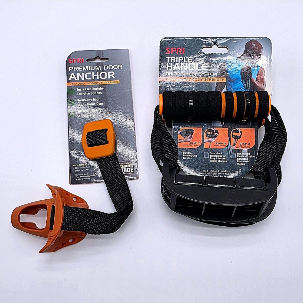 SPRI Triple‎ Handle Quick Select System and Premium Door Anchor Resistance Set